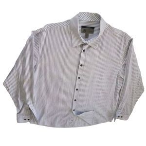 JBH By Jhane Barnes Men's XL Slim Fit Long‎ Sleeve Button Down Stripes Shirt